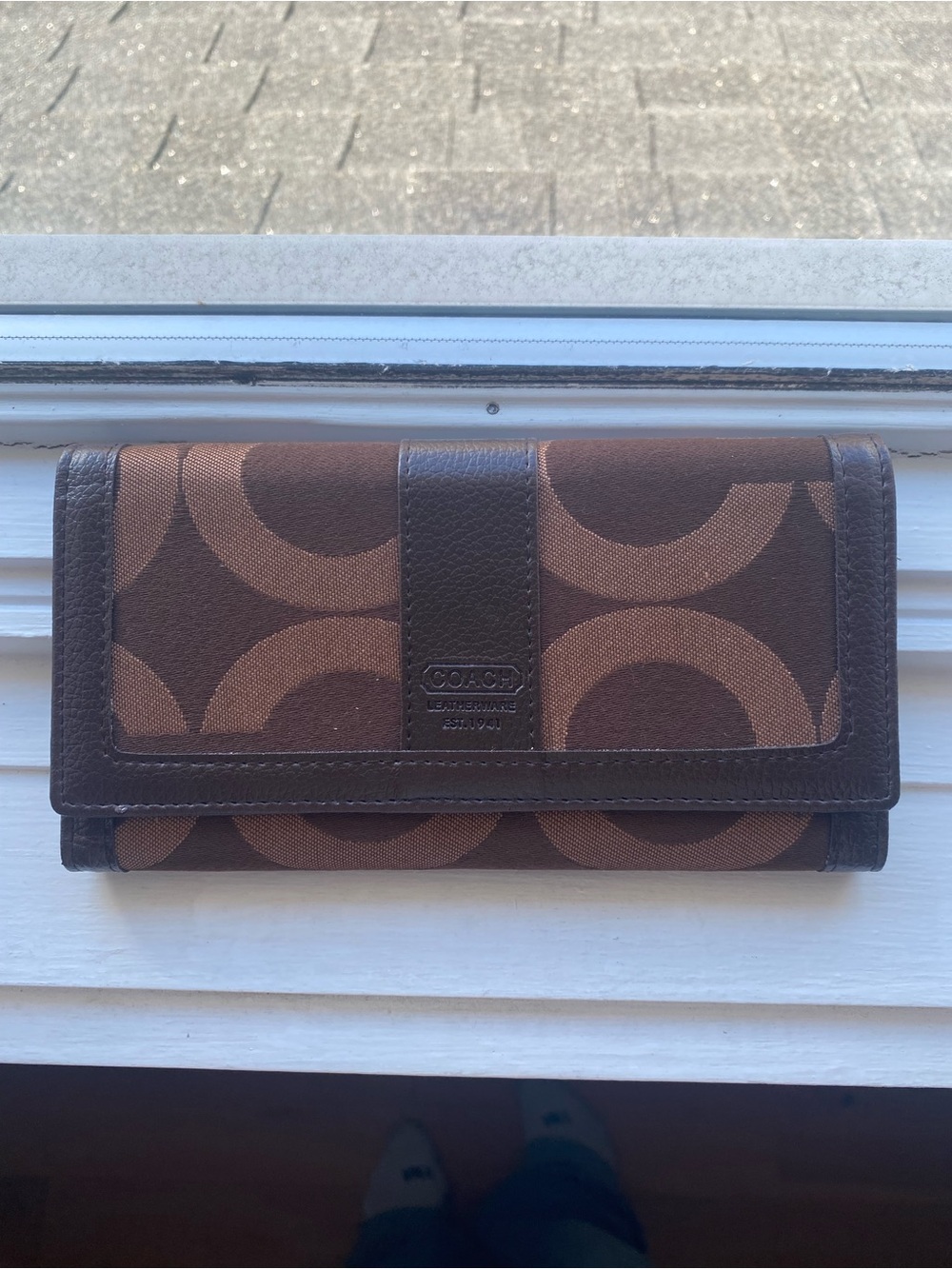 Coach Chocolate Brown Monogram Wallet